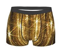 ASEELO Gold Sequin Sparkle Men'S Underwear, Men'S Panties,Men'S Boxer Briefs, Soft And Comfortable,Breathable., Black, L