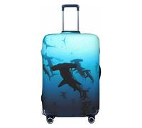 ASEELO Hammerhead Sharks Suitcase Cover,Travel Luggage Cover Suitcase Protector Fits 18-32 Inch Luggage, Black, XL