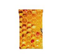 ASEELO Leather Glasses Case Bee On Honeycomb Portable Squeeze Top Eyeglass Case Soft Sunglasses Case Glasses Pouch for Women Men