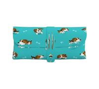 ASEELO Leather Glasses Case Cartoon Beagle Dog Eyeglass Case Soft Sunglasses Case Glasses Pouch for Women Men