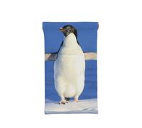 ASEELO Leather Glasses Case Cute Penguin Portable Squeeze Top Eyeglass Case Soft Sunglasses Case Glasses Pouch for Women Men