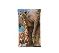 ASEELO Leather Glasses Case elephant and giraffe Portable Squeeze Top Eyeglass Case Soft Sunglasses Case Glasses Pouch for Women Men