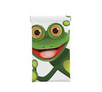ASEELO Leather Glasses Case Green Frog Portable Squeeze Top Eyeglass Case Soft Sunglasses Case Glasses Pouch for Women Men