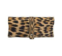 ASEELO Leather Glasses Case Rough Leopard print Eyeglass Case Soft Sunglasses Case Glasses Pouch for Women Men