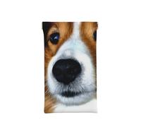 ASEELO Leather Glasses Case Shetland Sheepdog Portable Squeeze Top Eyeglass Case Soft Sunglasses Case Glasses Pouch for Women Men