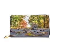 ASEELO Leather Wallet Cute Squirrel Zip Leather Wallet Clutch Bag Travel Card Holder Purse Gift for Women