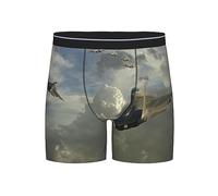 ASEELO Men's Boxer Shorts Airplane Long Leg Boxer Briefs Comfortable Stretch Men Underwear Trunks L