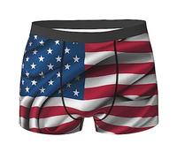 ASEELO Men's Boxer Shorts American Flag Boxer Briefs Comfortable Stretch Men Underwear Trunks L