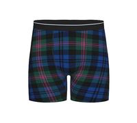 ASEELO Men's Boxer Shorts Blue and Green Scottish Tartan Long Leg Boxer Briefs Comfortable Stretch Men Underwear Trunks 2XL