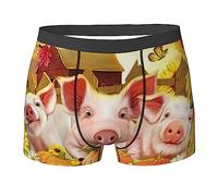 ASEELO Men's Boxer Shorts Cute Pig Boxer Briefs Comfortable Stretch Men Underwear Trunks L