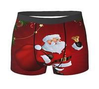 ASEELO Men's Boxer Shorts Cute Santa Claus Boxer Briefs Comfortable Stretch Men Underwear Trunks M