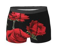ASEELO Men's Boxer Shorts Red Rose Boxer Briefs Comfortable Stretch Men Underwear Trunks 2XL