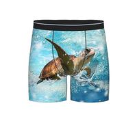 ASEELO Men's Boxer Shorts Sea Turtle Long Leg Boxer Briefs Comfortable Stretch Men Underwear Trunks 2XL