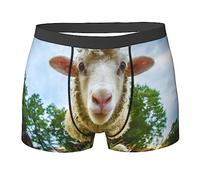 ASEELO Men's Boxer Shorts Sheep Looking Camera Boxer Briefs Comfortable Stretch Men Underwear Trunks S
