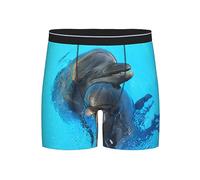 ASEELO Men's Boxer Shorts Smiling Face Dolphins Long Leg Boxer Briefs Comfortable Stretch Men Underwear Trunks M