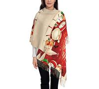 ASEELO Merry Christmas Women Scarf - Winter Long Pashmina Scarves Warm Wraps Ladies Tassel Stole Blanket