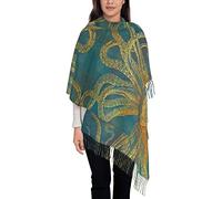 ASEELO Octopus Scarf Women'S Scarf Faux Cashmere Long Stack Tassel Scarf, Fashionable And Versatile, Comfortable And Warm., Black, One Size