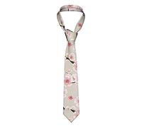 ASEELO Pink Cherry Blossoms Men'S Neckties Fashion Suit Tie Classic Neck Ties Skinny Tie For Wedding Business Formal Party