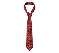 ASEELO Red Leopard Pattern Men'S Neckties Fashion Suit Tie Classic Neck Ties Skinny Tie For Wedding Business Formal Party