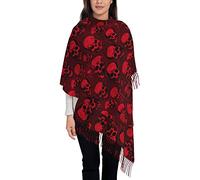 ASEELO Red Skulls Women Scarf - Winter Long Pashmina Scarves Warm Wraps Ladies Tassel Stole Blanket