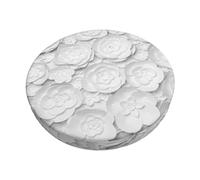 ASEELO Round Bar Chair Stool Cover 3D Flower Printed Elastic Bottom Removable Washable Chair Protector Slipcovers Christmas Home Decor Seat Cover 13 inch