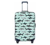 ASEELO Shark Suitcase Covers,Elastic Luggage Cover ,Washable Travel Luggage Cover, For Vacation Travel., Black, M