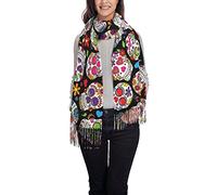 ASEELO Skulls Women Scarves Winter Long Soft Warm Wraps Wool Tassel Shawl Stole Scarf Ladies