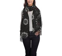 ASEELO Supernatural Symbols Black Women Scarves Winter Long Soft Warm Wraps Wool Tassel Shawl Stole Scarf Ladies