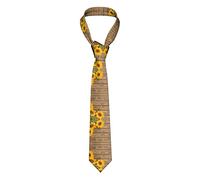 ASEELO Three Sunflowers On Wooden Men'S Neckties Fashion Suit Tie Classic Neck Ties Skinny Tie For Wedding Business Formal Party