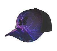 Aseelo White Purple Butterflies Baseball Caps Unisex Adjustable Trucker Hat Dad Hat Classic Casual Sports Hat for Men Women