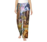 ASEELO Women's Pajama Pants Wild Animals Bottoms Pyjamas Comfortable and Breathable Nightwear - XL