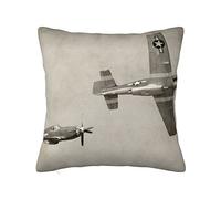 ASEELO World War 2 Aircraft Airplane Printed Plush Pillow Cover, Cushion Cover, Throw Pillow Cover