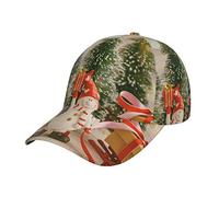 ASEELO Xmas Decoration Print Hat Visor Flat Visor Baseball Cap Adjustable Casual Hat, Black, One Size