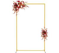 Asee'm 6.6FTx4FT Gold Wedding Arch Backdrop Stand Square Metal Rectangular Arch Frame for Ceremony Party Birthday Bridal Baby Shower Anniversary Arbor Balloon Decoration