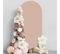 Asee'm 6FT Wedding Arch Nude Fitted Spandex Cover 2-Sided Round Top Chiara Backdrop Stand for Party Ceremony Birthday Banquet Decoration