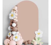 Asee'm 7.2FT Wedding Arch Cover Nude Fitted Spandex 2-Sided Round Top Chiara Backdrop Stand Covers for Party Ceremony Birthday Banquet Decoration