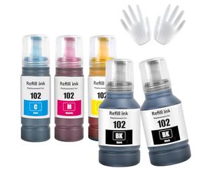 ASEKER 102 E102 Refill Ink Bottle Multipack Compatible for Epson ET-2750 ET-2756 ET-2850 ET-2851 ET-2856 ET-3700 ET-3750 ET-3850 ET-4500 ET-4700 ET-4750 ET-4850 ET-4856 ET-15000 Printer (BK*2/C/M/Y)