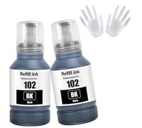 ASEKER 102 Ink Bottles 2 Black Compatible for Epson 102 for Ecotank ET-2750 ET-2756 ET-2850 ET-2851 ET-2856 ET-3700 ET-3750 ET-3850 ET-4500 ET-4700 ET-4750 ET-4850 ET-4856 ET-15000 Printer (BK*2)