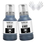 ASEKER 102 Ink Bottles 2 Black Compatible for Epson 102 for Ecotank ET-2750 ET-2756 ET-2850 ET-2851 ET-2856 ET-3700 ET-3750 ET-3850 ET-4500 ET-4700 ET-4750 ET-4850 ET-4856 ET-15000 Printer (BK*2)