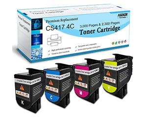 ASEKER Compatible Toner Cartridge for Lexmark CS317dn CX317dn CS417dn CX417de CS517de CX517de Printers, High Yield 3000 & 2300 Pages, 71B20K0 71B20C0 71B20M0 71B20Y0 (BK/C/M/Y)