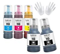 ASEKER E113 Ink Bottles Compatible for Epson 113 ET-5150 ET-5160 ET-5170 ET-5800 ET-5850 ET-5880 ET-16150 ET-16600 ET-16650 ET-16680 Pro ET-5800 ET-5850 ET-5880 ET-15000 Printer (BK*2/C/M/Y)