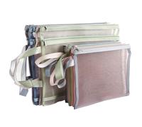 ASelected 10 Pack Colored Mesh Zipper Pouch Bags, Double-Layer Toy Storage Bags with Zipper, 5x A4 Size, 5x A5 Size, Breathable See-Through, for Storing Building Blocks, Puzzles, Scrapbook