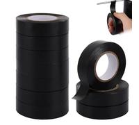 ASelected 10 Rolls Black Electrical Tape, 17mm x 20m Strong Self Adhesive PVC Insulation Tape Waterproof Electric Tape for Repairing, Insulating Protecting Electrical Wires