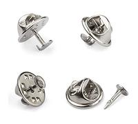 ASelected 100 Pairs Butterfly Clutch Metal Pin Backs - Lapel Badge Backs Replacement with Horse Thorn Needle - Sliver