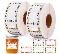 ASelected 1000 Pcs Jam Labels for Jars, 30 x 50 mm Jam Jar Labels Easy Peel Food Label Stickers Waterproof Writeable Decorative Stickers for Kitchen Food Bottles