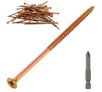 ASelected 100Pcs(1Kg) Wood Screws M5 (5Mm X 120Mm) Gold For Wood Chipboard,Home Diy Constructing Repair