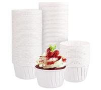 ASelected 100Pcs Cupcake Cups Muffin Cases Greaseproof Cups Disposable Baking Cups for Home Birthday Party Christmas Party Birthday(White)