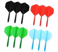 ASelected 12Pcs Integrated Dart Shaft and Flights, Professional Darts Accessories, Dart Flights Made of One Piece, 2BA Anti Falling Design- 4 Colors