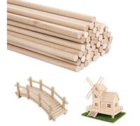 ASelected 150 Pcs Wooden Dowel Rods, 25cm x 5mm Unfinished Round Wood Sticks, Natural Wood Dowel Rods Hardwood Sticks for Crafts, DIY Projects and Modelling