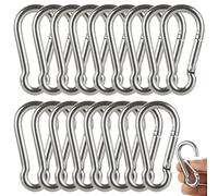 ASelected 16Pcs Heavy Duty Carabiners Clip M6 X 60Mm Small Clips 304 Stainless Steel Snap Hooks For Hiking, Hooks